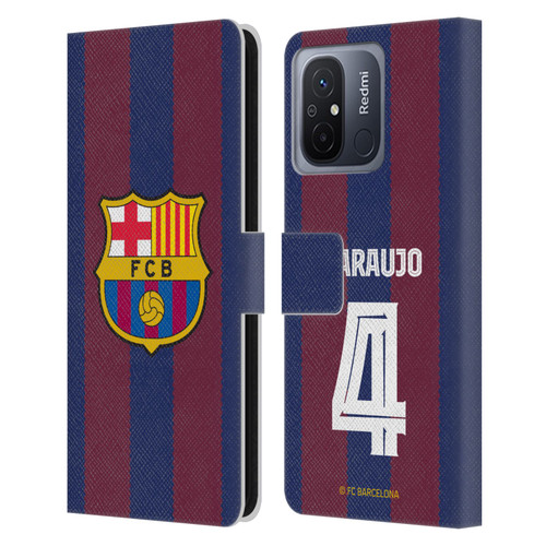 FC Barcelona 2023/24 Players Home Kit Ronald Araújo Leather Book Wallet Case Cover For Xiaomi Redmi 12C