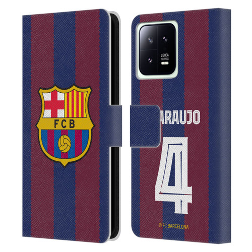 FC Barcelona 2023/24 Players Home Kit Ronald Araújo Leather Book Wallet Case Cover For Xiaomi 13 5G