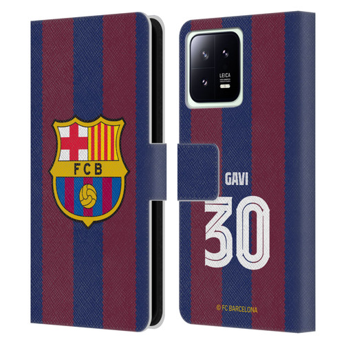 FC Barcelona 2023/24 Players Home Kit Gavi Leather Book Wallet Case Cover For Xiaomi 13 5G