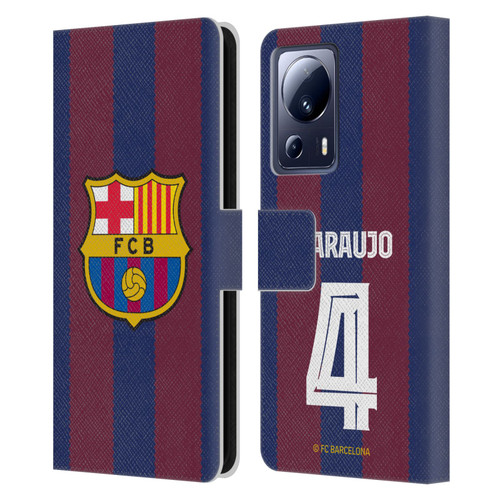 FC Barcelona 2023/24 Players Home Kit Ronald Araújo Leather Book Wallet Case Cover For Xiaomi 13 Lite 5G