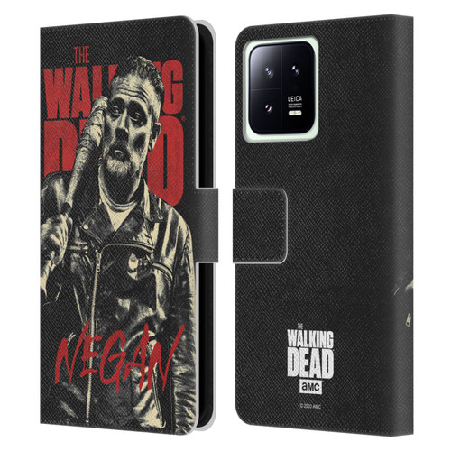 AMC The Walking Dead Season 10 Character Portraits Negan Leather Book Wallet Case Cover For Xiaomi 13 5G