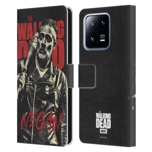 AMC The Walking Dead Season 10 Character Portraits Negan Leather Book Wallet Case Cover For Xiaomi 13 Pro 5G