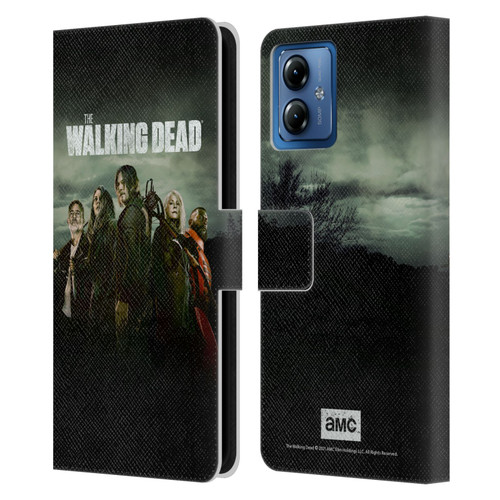 AMC The Walking Dead Season 11 Key Art Poster Leather Book Wallet Case Cover For Motorola Moto G14