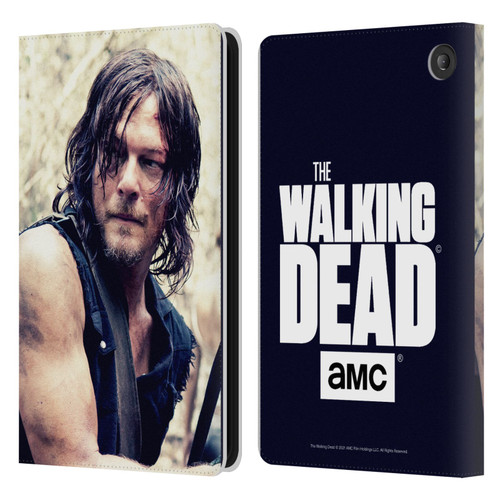 AMC The Walking Dead Daryl Dixon Half Body Leather Book Wallet Case Cover For Amazon Fire 7 2022