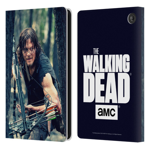 AMC The Walking Dead Daryl Dixon Lurk Leather Book Wallet Case Cover For Amazon Fire 7 2022
