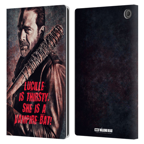 AMC The Walking Dead Negan Lucille Vampire Bat Leather Book Wallet Case Cover For Amazon Fire Max 11 2023