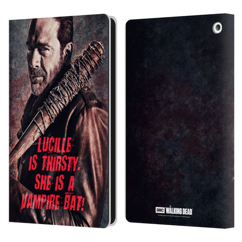 AMC The Walking Dead Negan Lucille Vampire Bat Leather Book Wallet Case Cover For Amazon Fire HD 8/Fire HD 8 Plus 2020