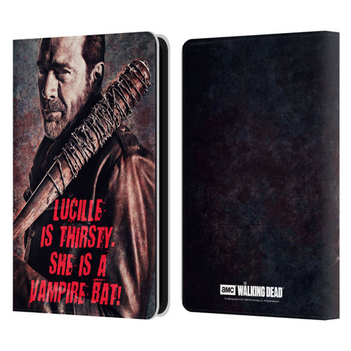 AMC The Walking Dead Negan Lucille Vampire Bat Leather Book Wallet Case Cover For Amazon Kindle 11th Gen 6in 2022