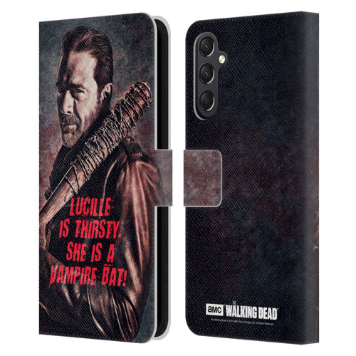 AMC The Walking Dead Negan Lucille Vampire Bat Leather Book Wallet Case Cover For Samsung Galaxy A24 4G / M34 5G