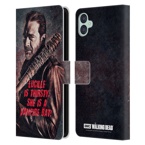 AMC The Walking Dead Negan Lucille Vampire Bat Leather Book Wallet Case Cover For Samsung Galaxy M04 5G / A04e