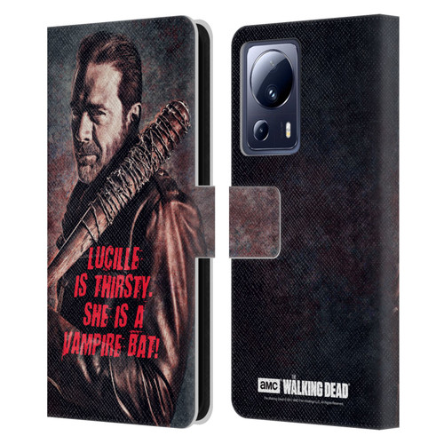 AMC The Walking Dead Negan Lucille Vampire Bat Leather Book Wallet Case Cover For Xiaomi 13 Lite 5G