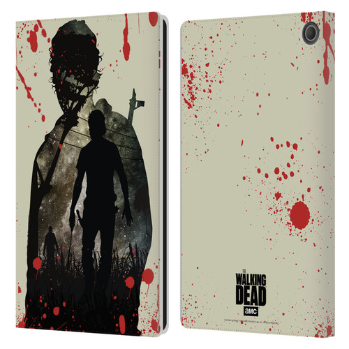 AMC The Walking Dead Silhouettes Rick Leather Book Wallet Case Cover For Amazon Fire Max 11 2023