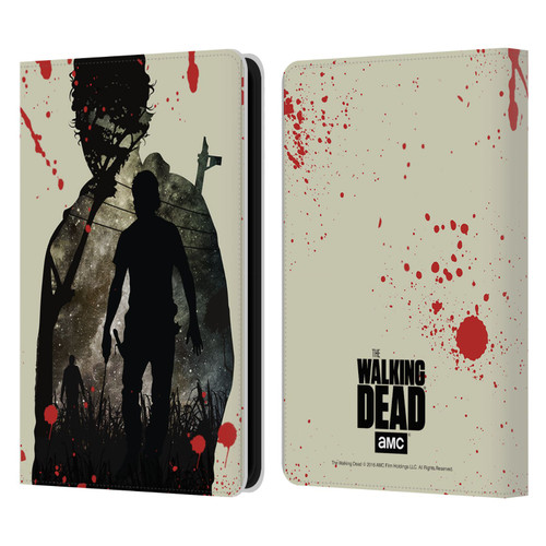 AMC The Walking Dead Silhouettes Rick Leather Book Wallet Case Cover For Amazon Kindle 11th Gen 6in 2022