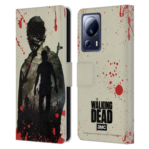 AMC The Walking Dead Silhouettes Rick Leather Book Wallet Case Cover For Xiaomi 13 Lite 5G