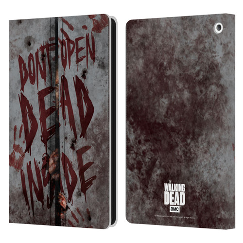 AMC The Walking Dead Typography Dead Inside Leather Book Wallet Case Cover For Amazon Fire HD 8/Fire HD 8 Plus 2020