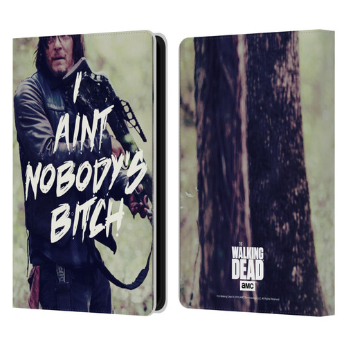 AMC The Walking Dead Typography Daryl Leather Book Wallet Case Cover For Amazon Kindle Paperwhite 5 (2021)