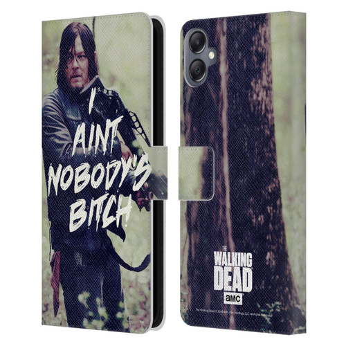 AMC The Walking Dead Typography Daryl Leather Book Wallet Case Cover For Samsung Galaxy A05