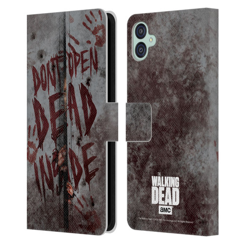 AMC The Walking Dead Typography Dead Inside Leather Book Wallet Case Cover For Samsung Galaxy M04 5G / A04e