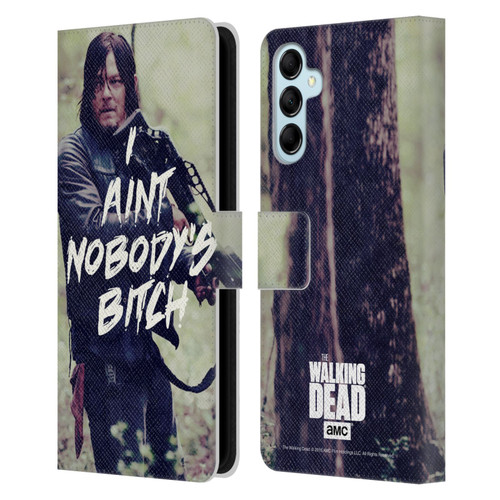 AMC The Walking Dead Typography Daryl Leather Book Wallet Case Cover For Samsung Galaxy M14 5G