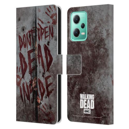 AMC The Walking Dead Typography Dead Inside Leather Book Wallet Case Cover For Xiaomi Redmi Note 12 5G