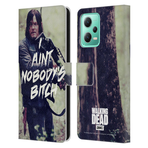 AMC The Walking Dead Typography Daryl Leather Book Wallet Case Cover For Xiaomi Redmi Note 12 5G