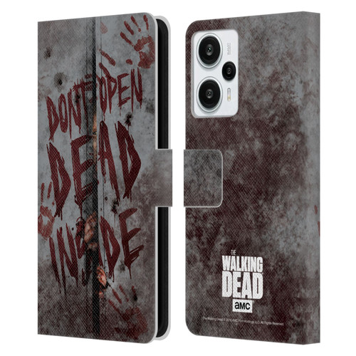 AMC The Walking Dead Typography Dead Inside Leather Book Wallet Case Cover For Xiaomi Redmi Note 12T