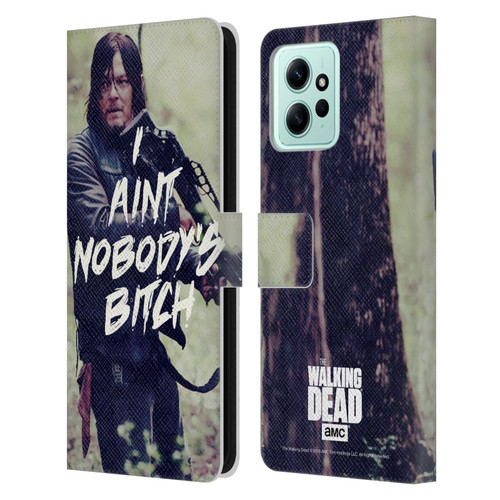 AMC The Walking Dead Typography Daryl Leather Book Wallet Case Cover For Xiaomi Redmi 12