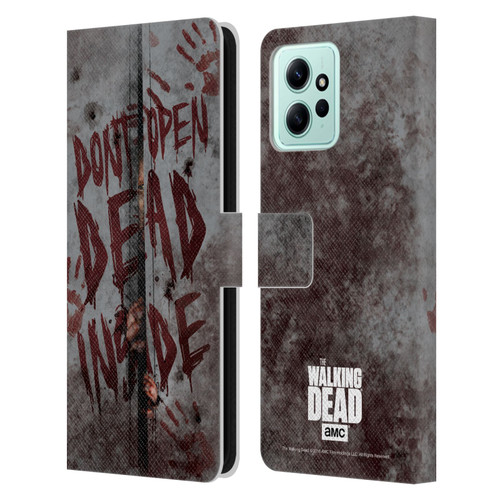 AMC The Walking Dead Typography Dead Inside Leather Book Wallet Case Cover For Xiaomi Redmi 12