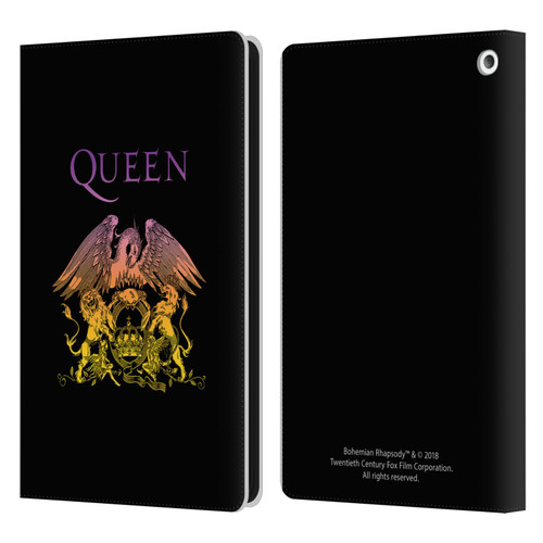 Queen Bohemian Rhapsody Logo Crest Leather Book Wallet Case Cover For Amazon Fire HD 8/Fire HD 8 Plus 2020