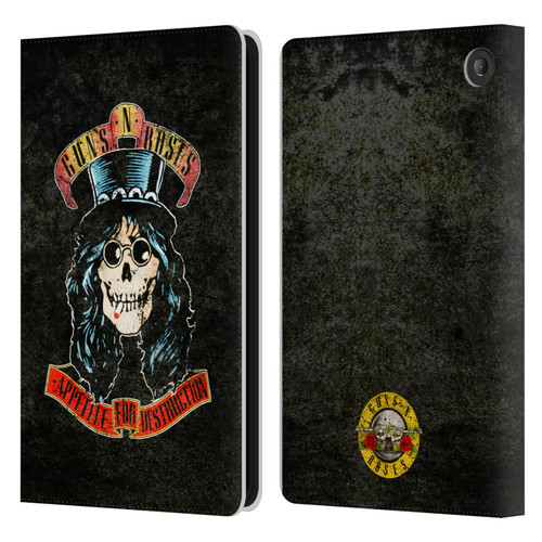 Guns N' Roses Vintage Slash Leather Book Wallet Case Cover For Amazon Fire 7 2022