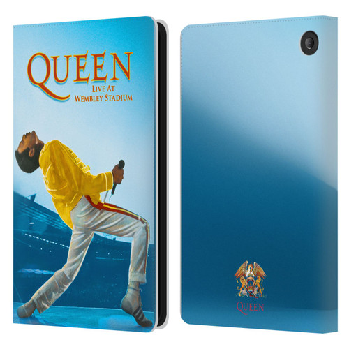 Queen Key Art Freddie Mercury Live At Wembley Leather Book Wallet Case Cover For Amazon Fire 7 2022