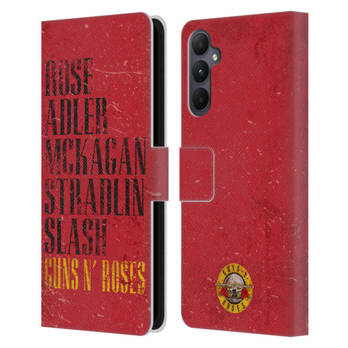 Guns N' Roses Vintage Names Leather Book Wallet Case Cover For Samsung Galaxy A05s