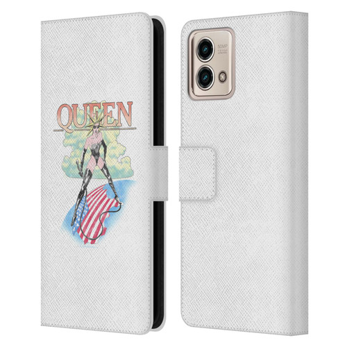 Queen Key Art Vintage Tour Leather Book Wallet Case Cover For Motorola Moto G Stylus 5G 2023