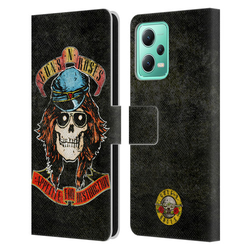 Guns N' Roses Vintage Rose Leather Book Wallet Case Cover For Xiaomi Redmi Note 12 5G