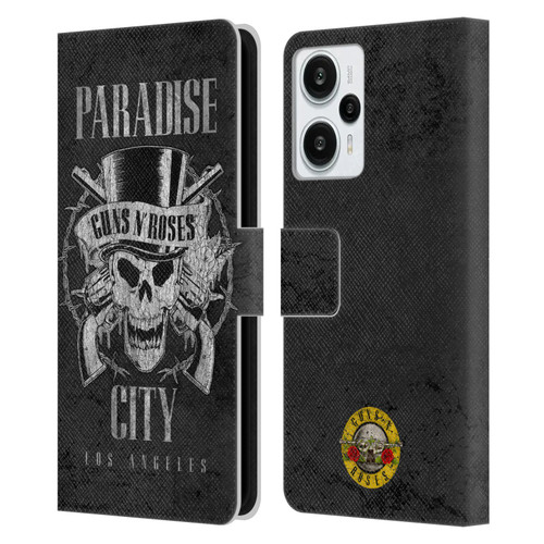 Guns N' Roses Vintage Paradise City Leather Book Wallet Case Cover For Xiaomi Redmi Note 12T