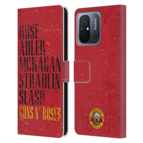Guns N' Roses Vintage Names Leather Book Wallet Case Cover For Xiaomi Redmi 12C