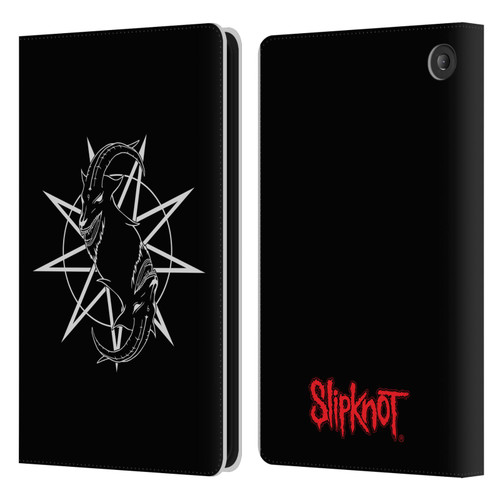 Slipknot Key Art Goat Logo Leather Book Wallet Case Cover For Amazon Fire 7 2022
