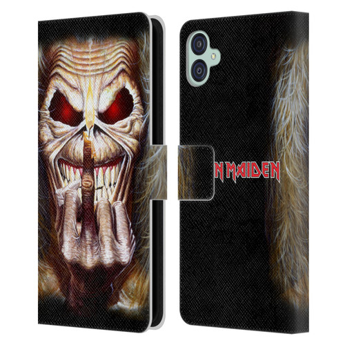 Iron Maiden Art Candle Finger Leather Book Wallet Case Cover For Samsung Galaxy M04 5G / A04e