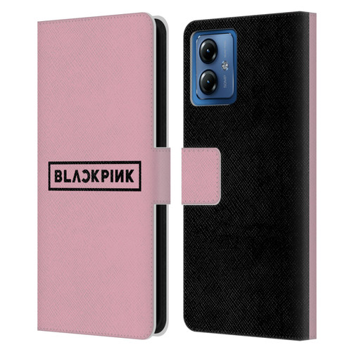 Blackpink The Album Black Logo Leather Book Wallet Case Cover For Motorola Moto G14