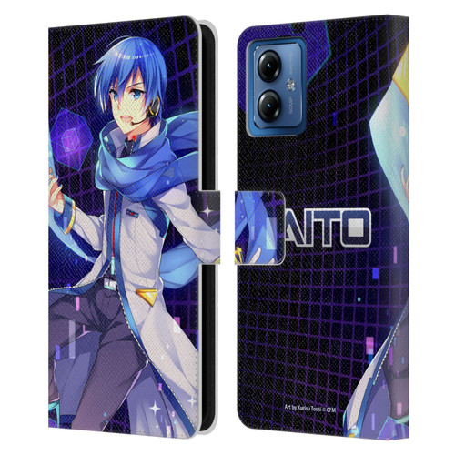 Hatsune Miku Characters Kaito Leather Book Wallet Case Cover For Motorola Moto G14