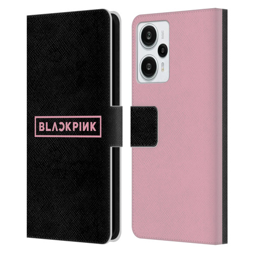 Blackpink The Album Pink Logo Leather Book Wallet Case Cover For Xiaomi Redmi Note 12T