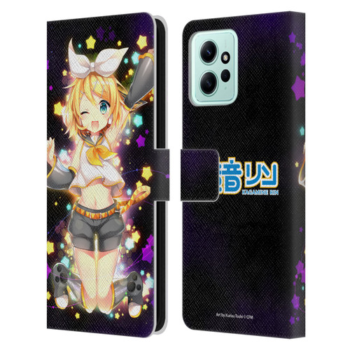 Hatsune Miku Characters Kagamine Rin Leather Book Wallet Case Cover For Xiaomi Redmi 12