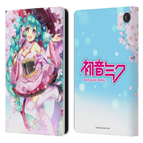 Hatsune Miku Graphics Sakura Leather Book Wallet Case Cover For Amazon Fire 7 2022