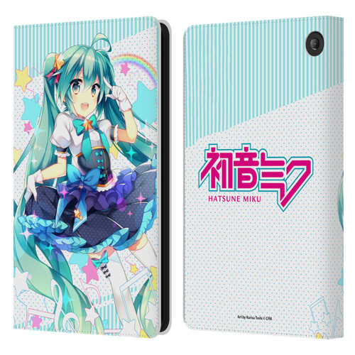 Hatsune Miku Graphics Stars And Rainbow Leather Book Wallet Case Cover For Amazon Fire 7 2022