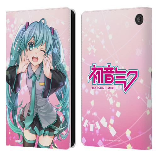 Hatsune Miku Graphics Wink Leather Book Wallet Case Cover For Amazon Fire 7 2022