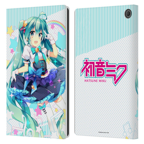 Hatsune Miku Graphics Stars And Rainbow Leather Book Wallet Case Cover For Amazon Fire Max 11 2023