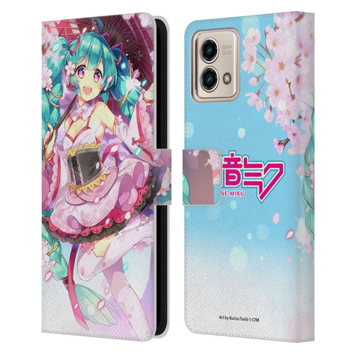 Hatsune Miku Graphics Sakura Leather Book Wallet Case Cover For Motorola Moto G Stylus 5G 2023