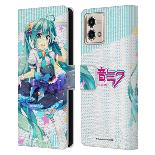 Hatsune Miku Graphics Stars And Rainbow Leather Book Wallet Case Cover For Motorola Moto G Stylus 5G 2023