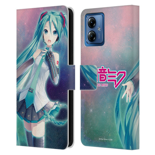 Hatsune Miku Graphics Nebula Leather Book Wallet Case Cover For Motorola Moto G14