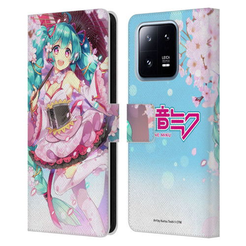 Hatsune Miku Graphics Sakura Leather Book Wallet Case Cover For Xiaomi 13 Pro 5G